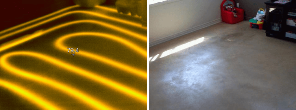 Un système de plancher chauffant vu à l'infrarouge